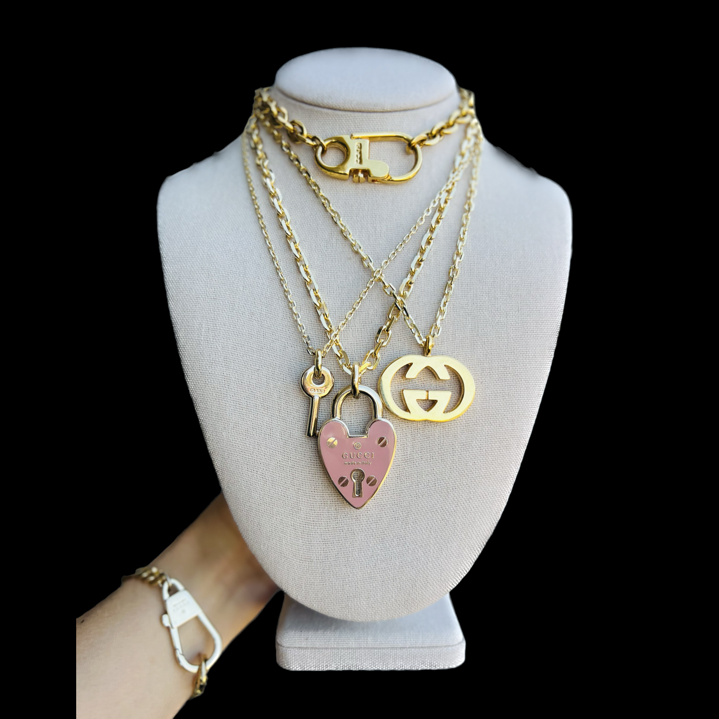 Repurposed Large GG Charm Necklace