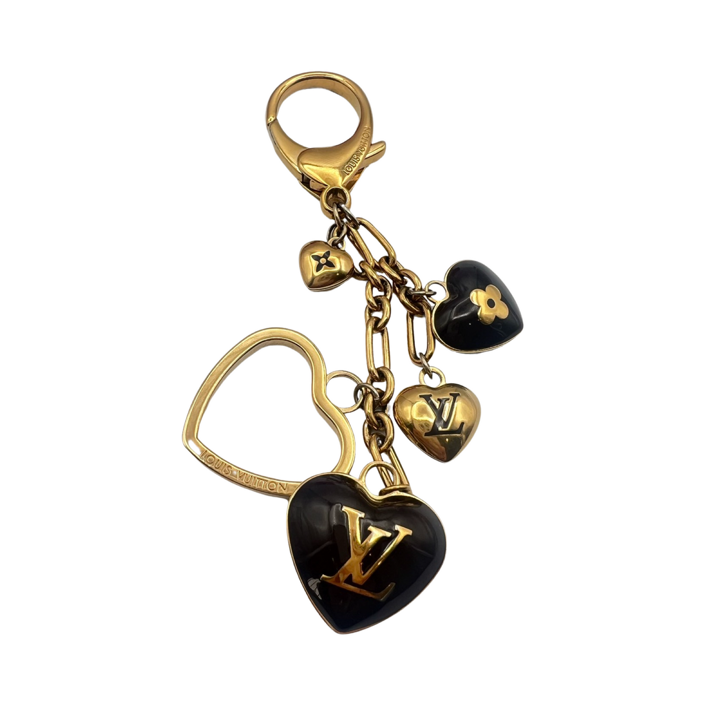 Repurposed LV Open Heart Charm Necklace
