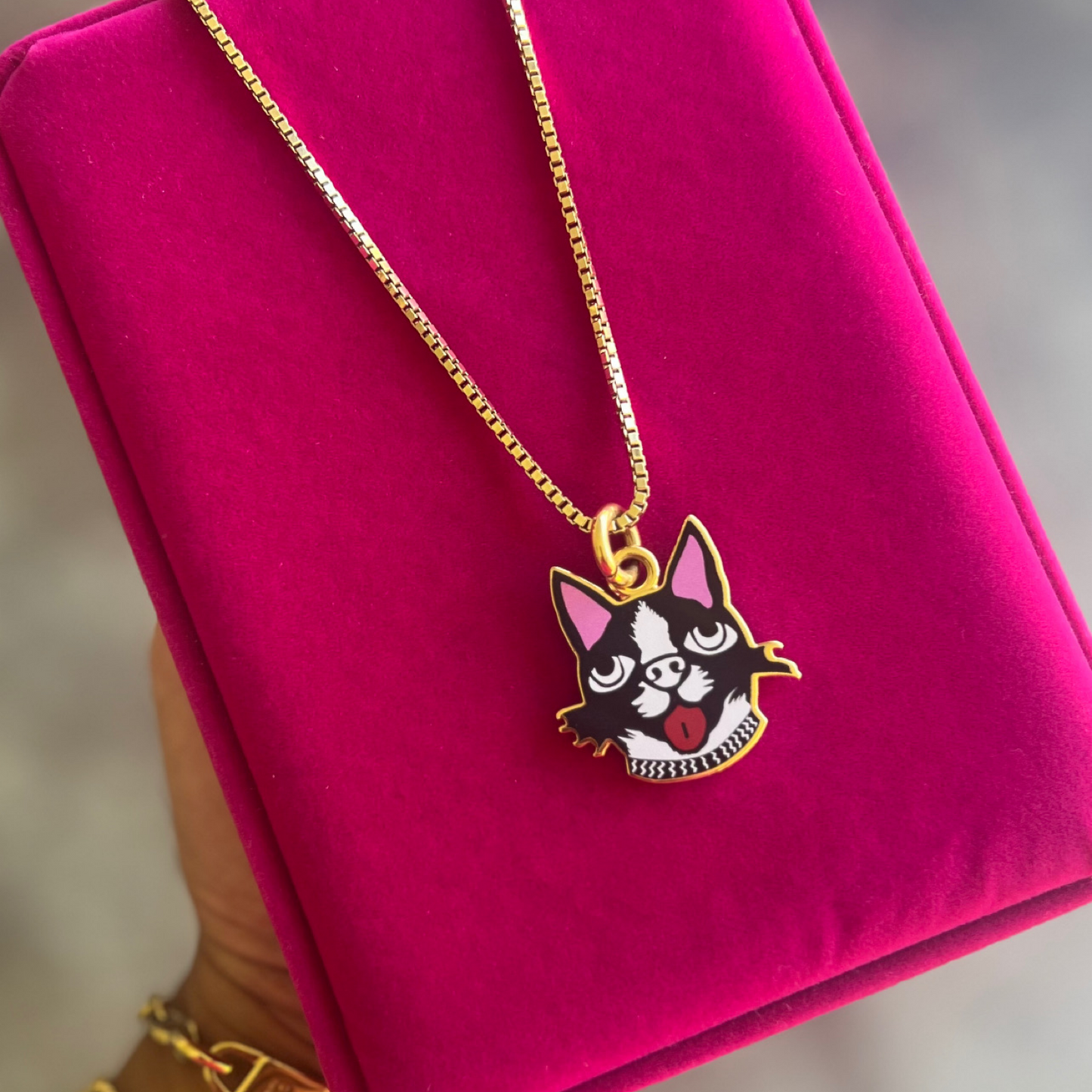 Repurposed GG Bosco Dog Charm Necklace