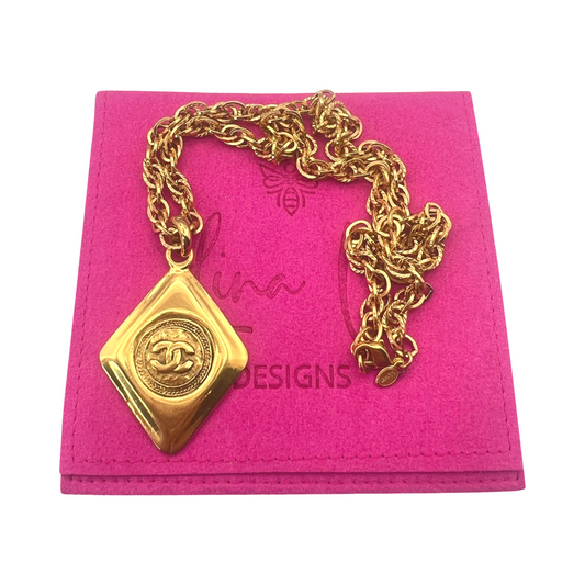 Repurposed Vintage CC gold Charm Necklace