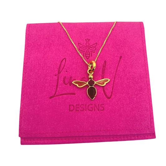 Repurposed LV Bee Charm Necklace