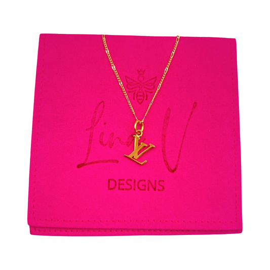 Repurposed LV Logo Necklace