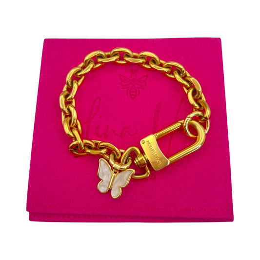 Repurposed LV Butterfly Gold Bracelet