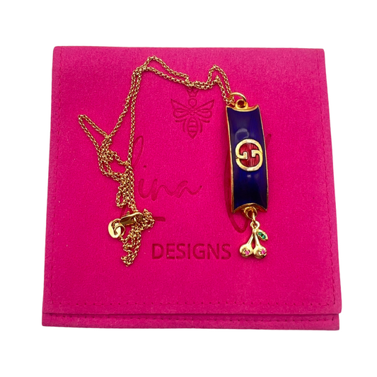 Repurposed Vintage 1970’s Red and Blue GG Charm Necklace
