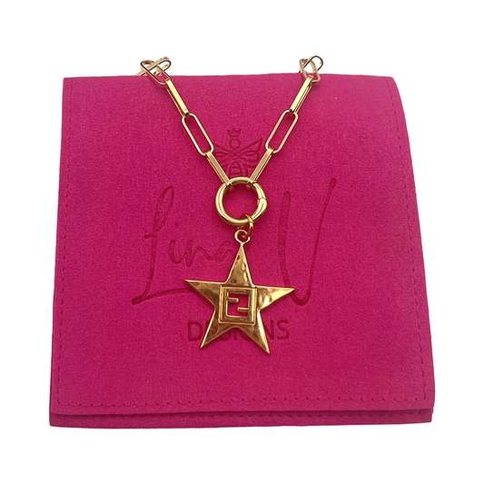 Repurposed FF Star Gold Charm Necklace