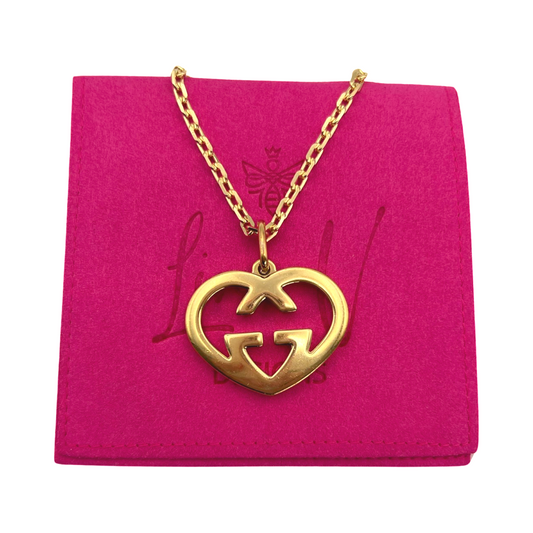 Repurposed GG Gold Heart Necklace hi