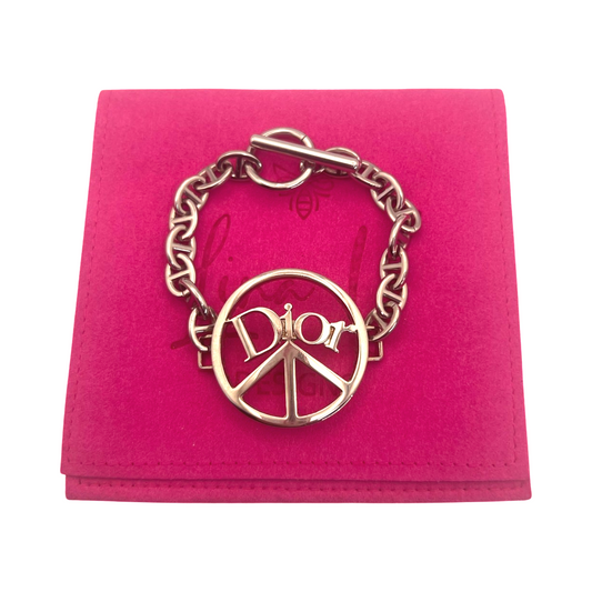 Repurposed Repurposed CD Logo Silver Peace Signature Bracelet