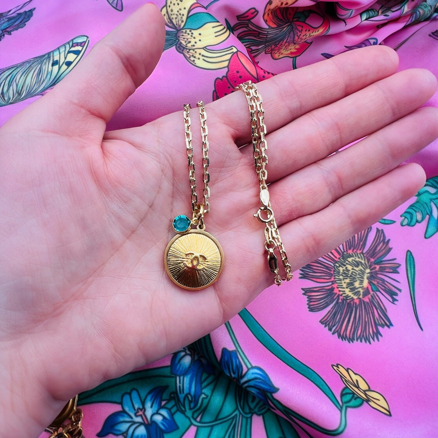 Repurposed CC Starburst Gold Charm Necklace