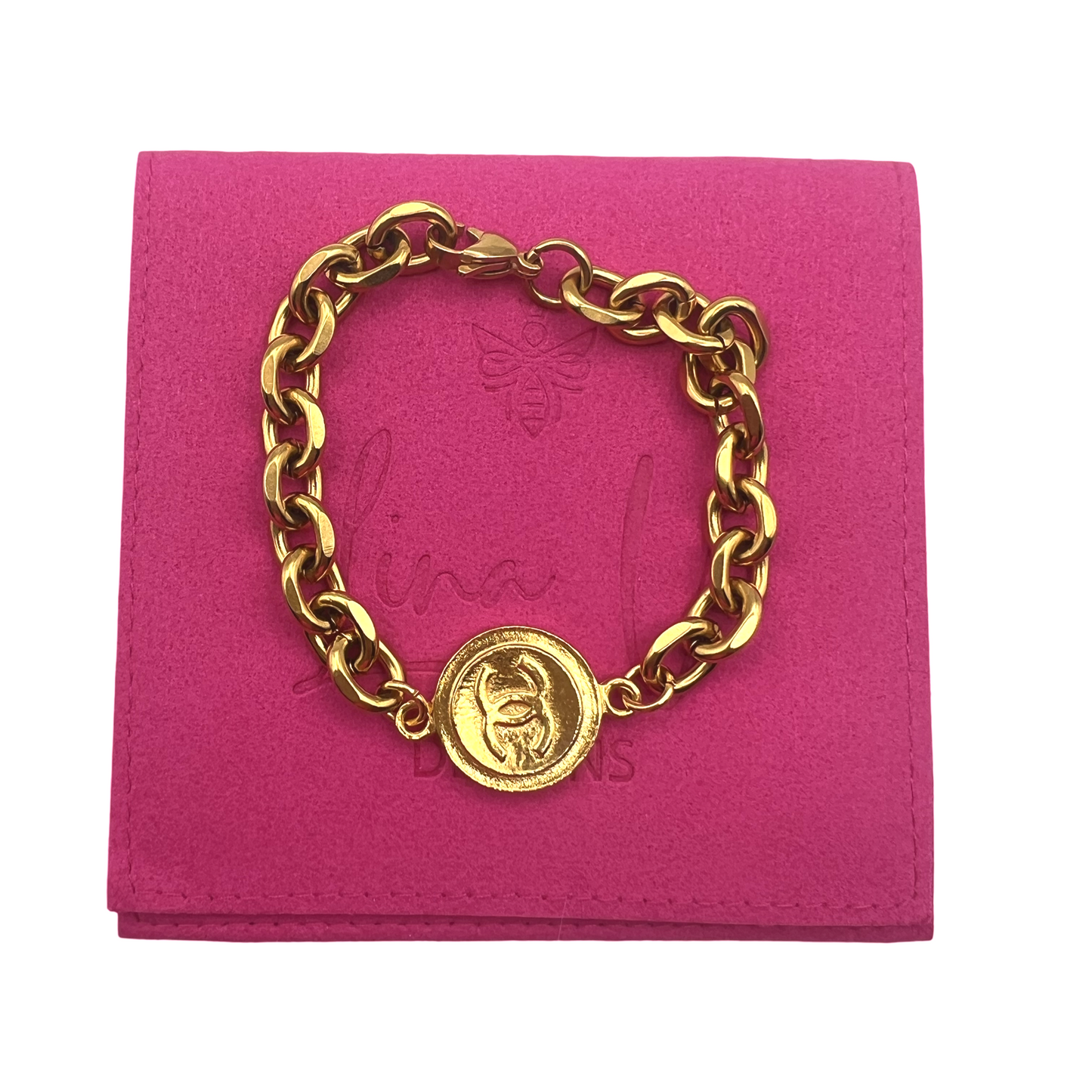 Repurposed CC Gold Double Sided Charm Bracelet