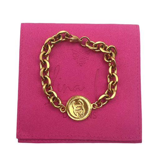 Repurposed CC Gold Double Sided Charm Bracelet