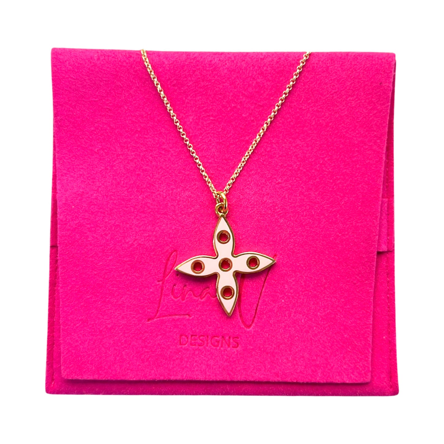 Pink Enameled LV Necklace – Relish New Orleans
