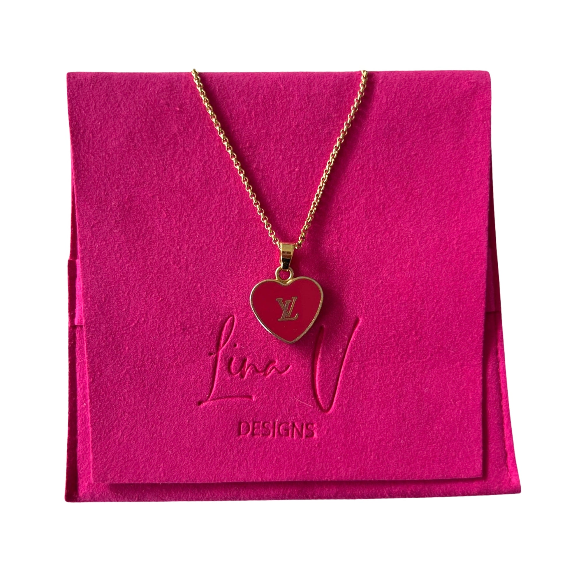 Repurposed Pretty LV Heart Necklace – LINA V DESIGNS