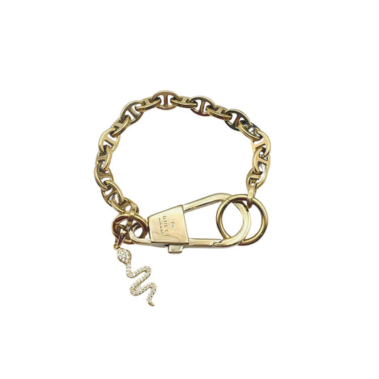 Repurposed GG Gold Carabiner Clasp Charm Bracelet
