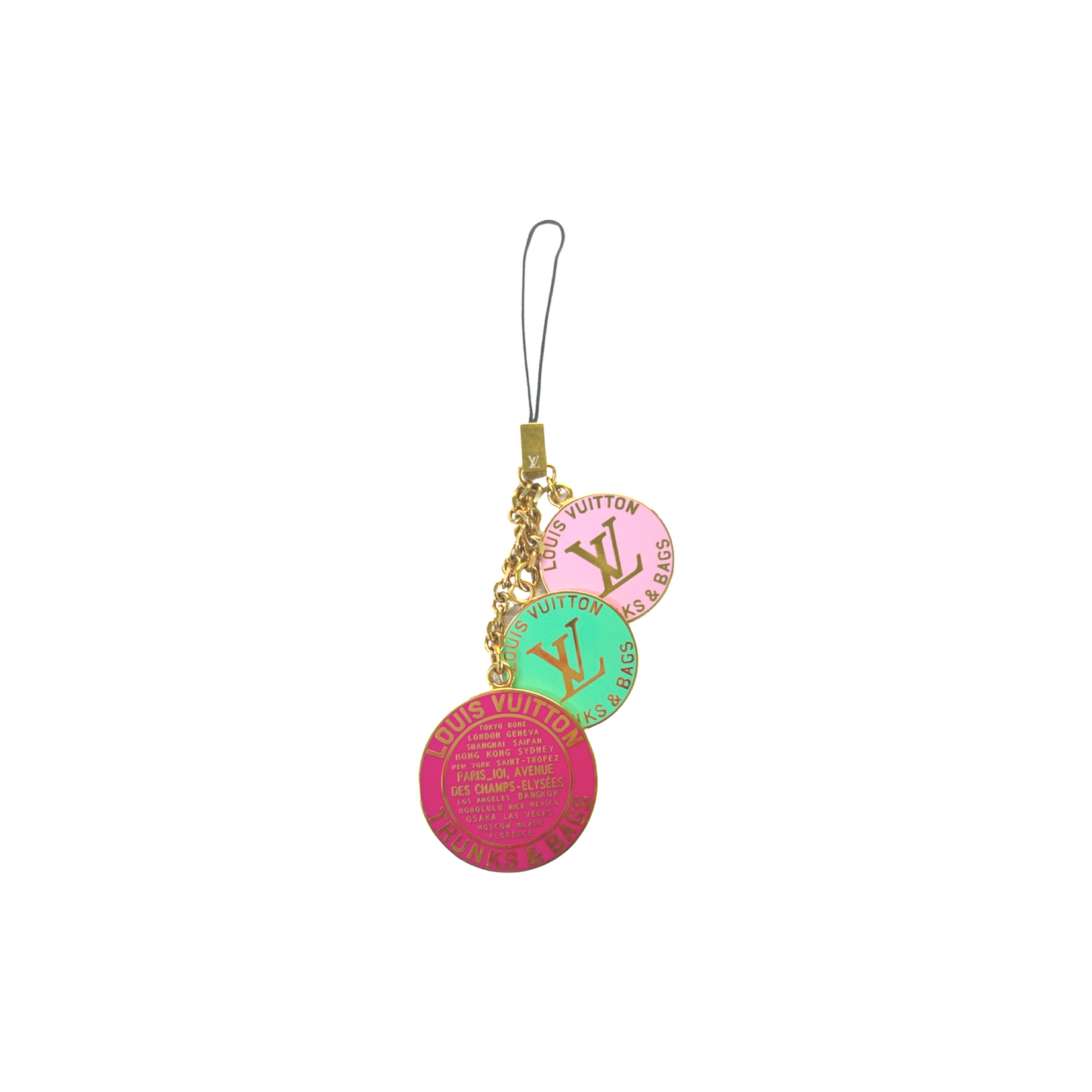 Repurposed LV Pink Enamel Globe Charm Necklace – LINA V DESIGNS