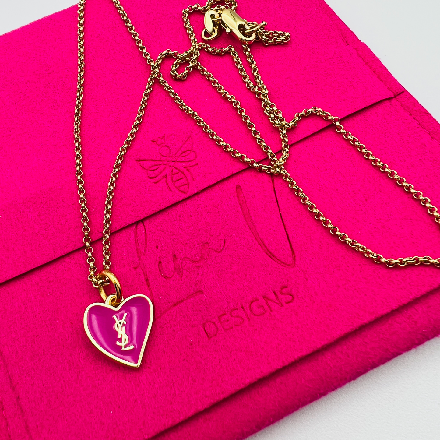 Repurposed YSL Pink Charm Necklace – LINA V DESIGNS