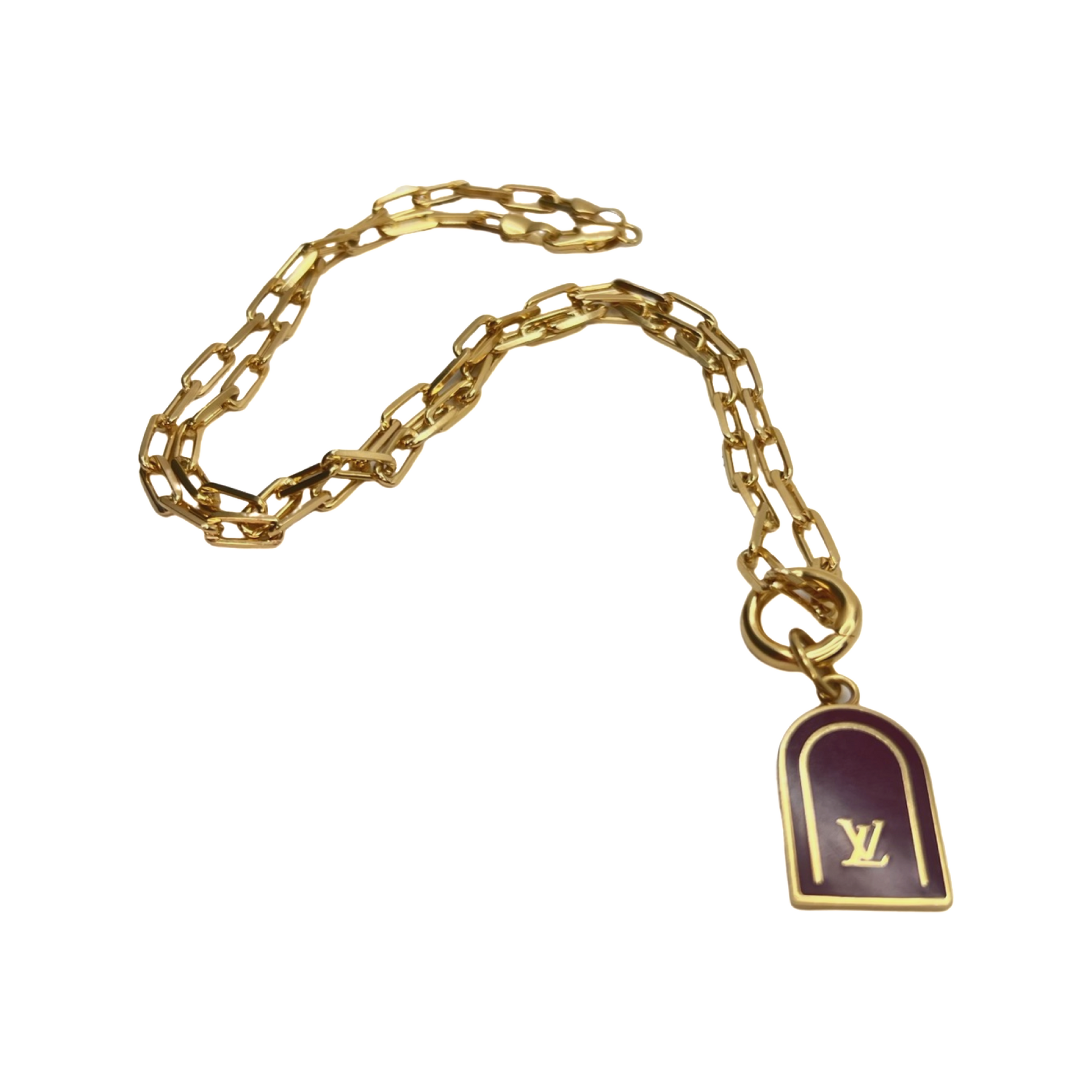 Repurposed LV Burgundy Lock Necklace – LINA V DESIGNS