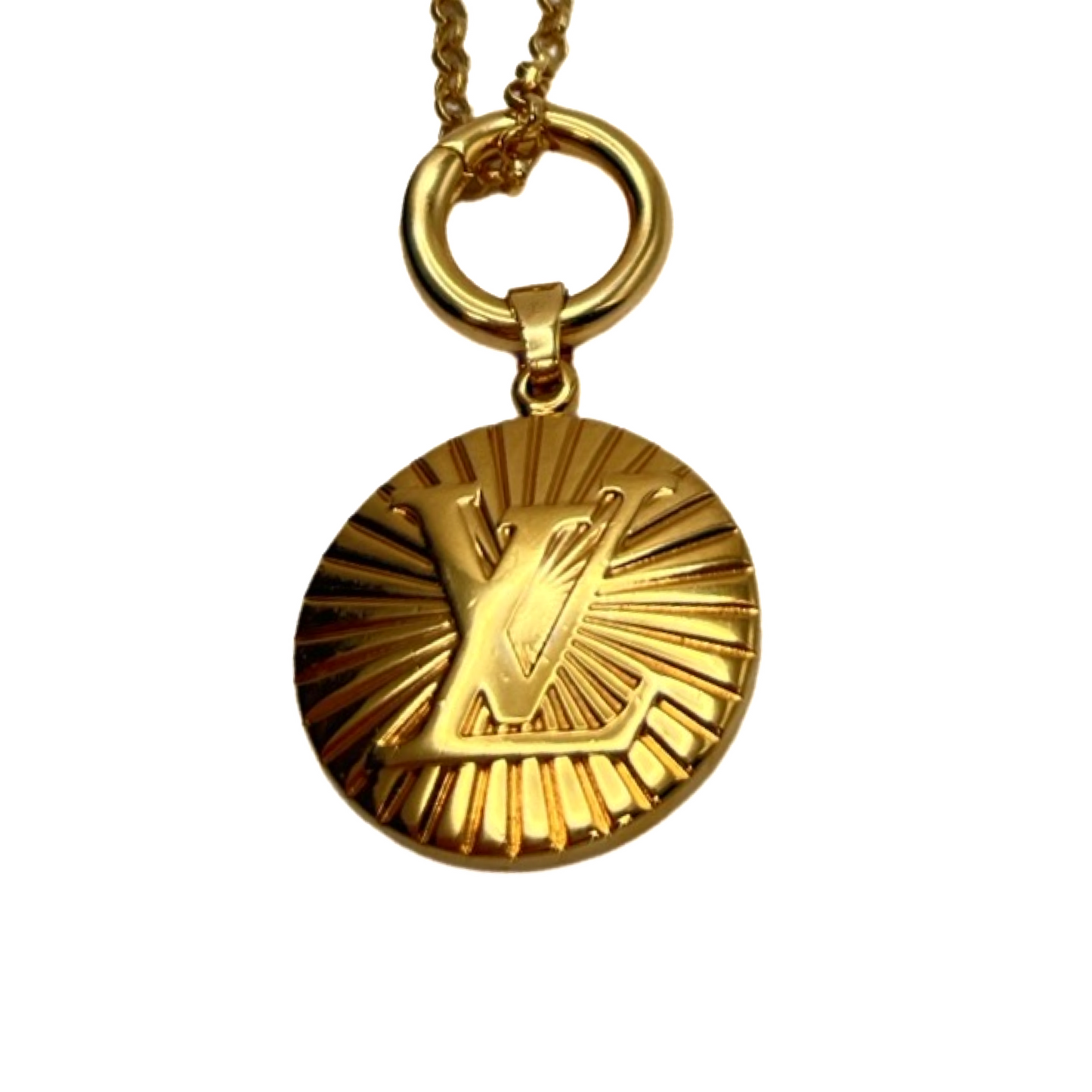 Repurposed LV Very Rare Gold Sunburst Necklace