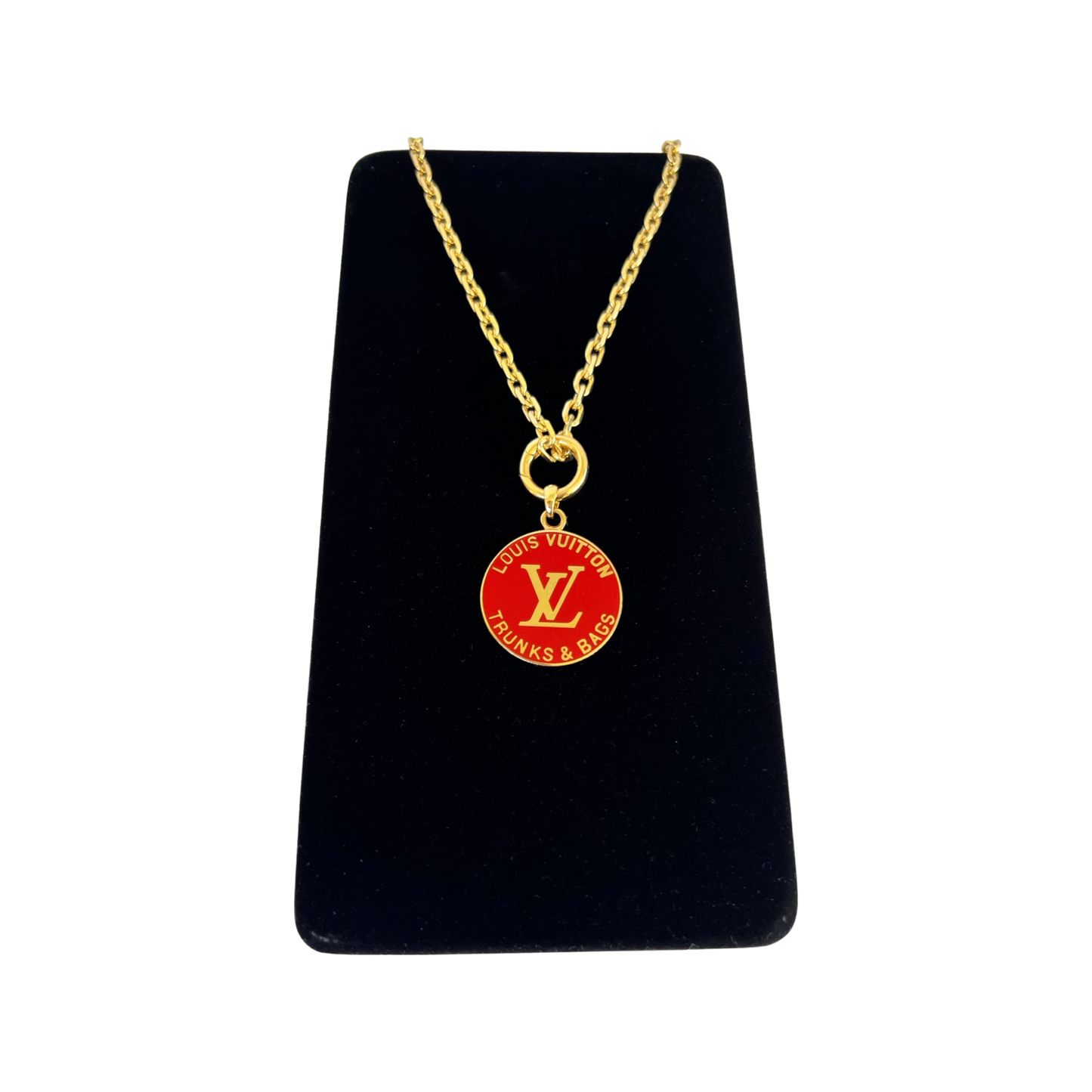 Repurposed LV Large Red & Gold Very Rare Necklace