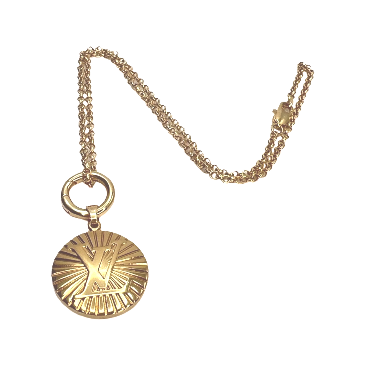 Repurposed LV Very Rare Gold Sunburst Necklace