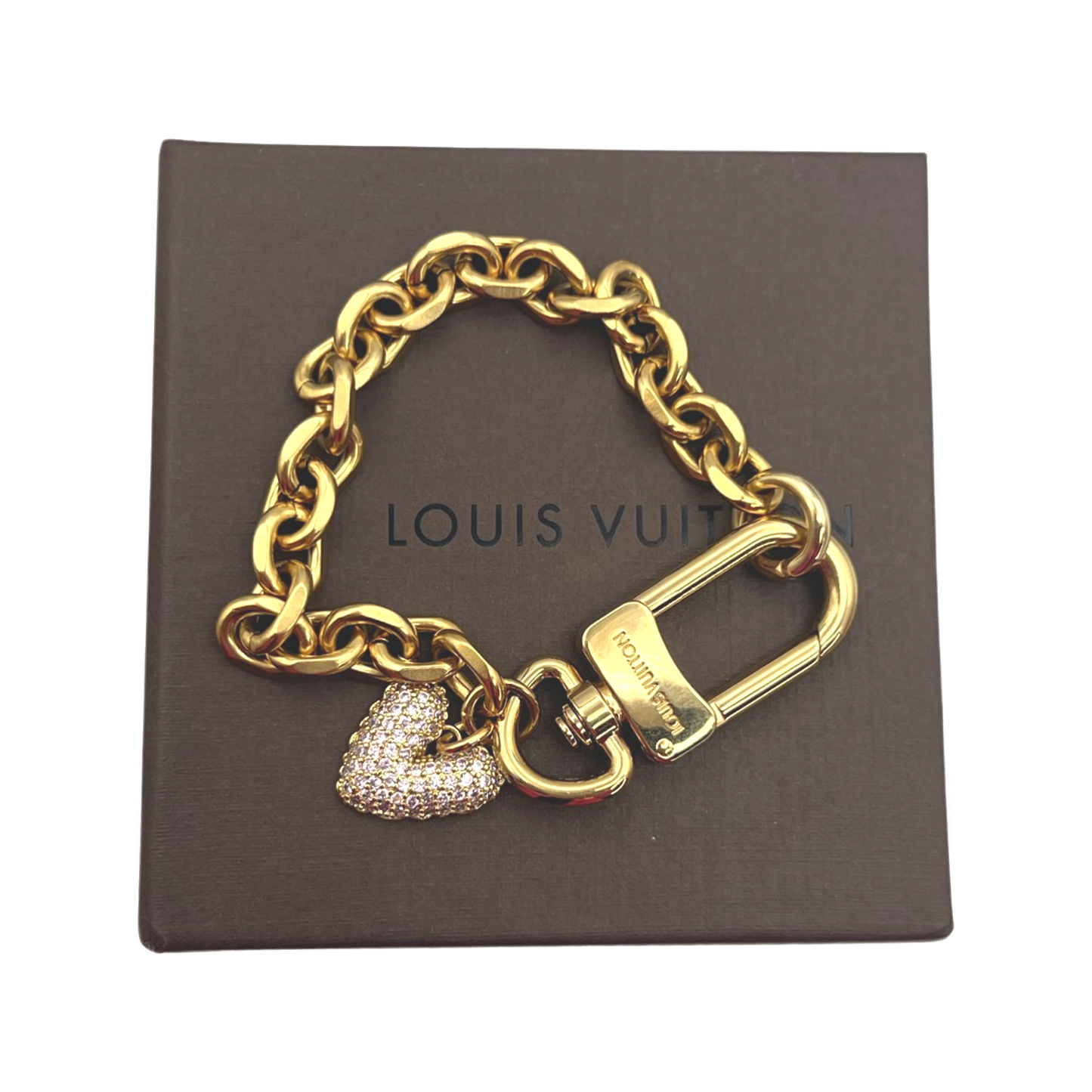 Repurposed LV Heart Gold Bracelet