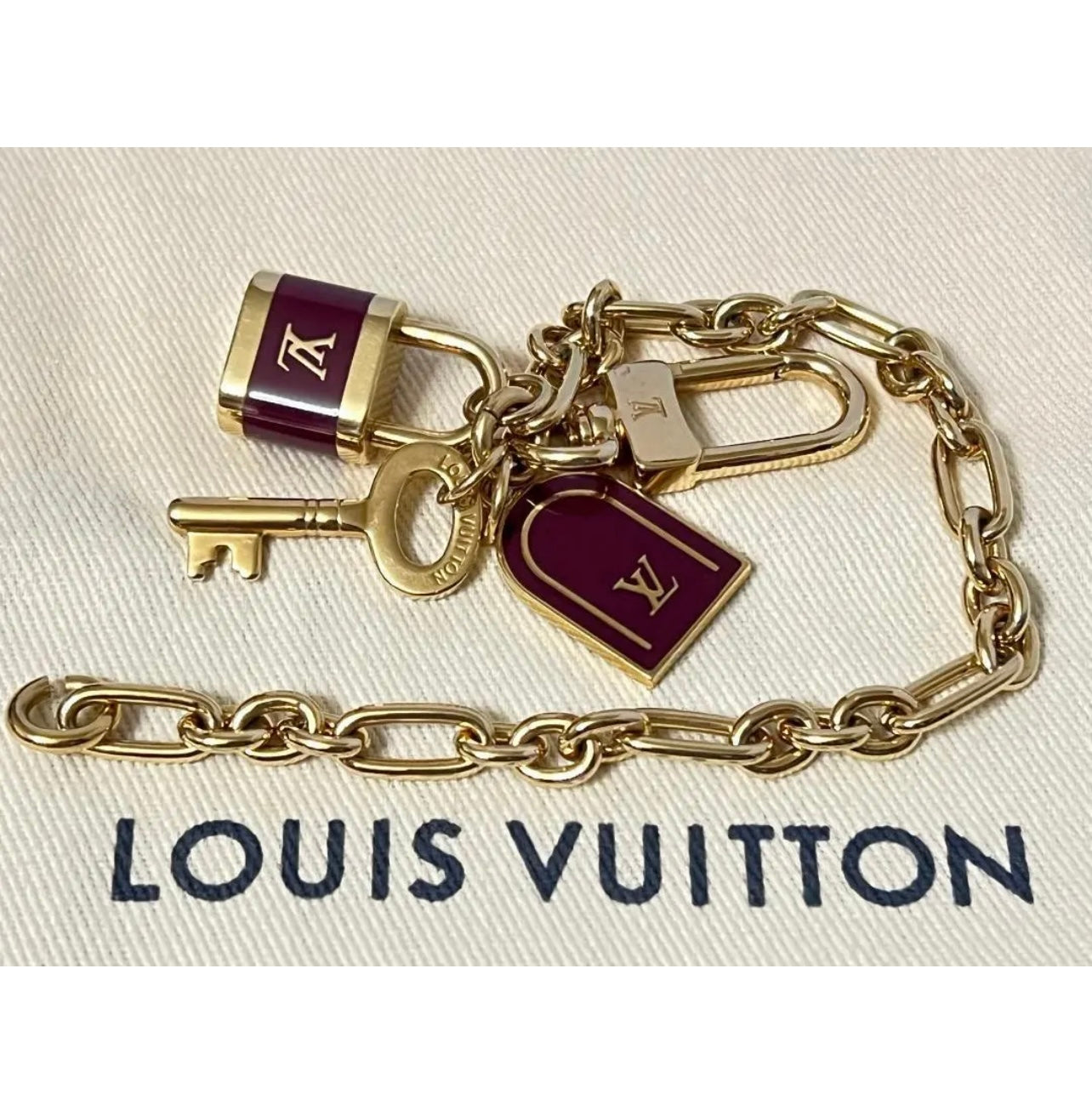 Louis Vuitton Charm Necklace Repurposed Red Charm