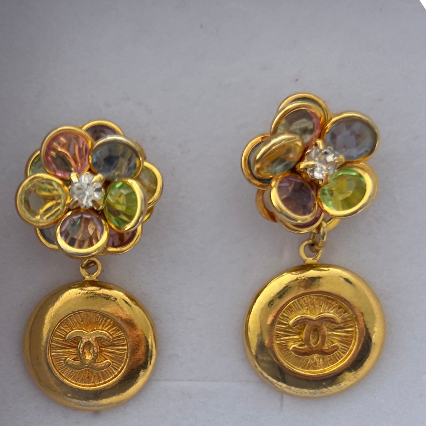 Vintage CC Flower Earrings