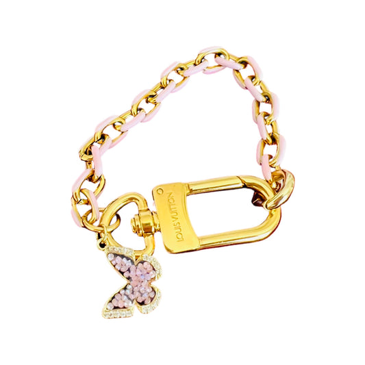 Repurposed LV Pink Swivel Clip Bracelet