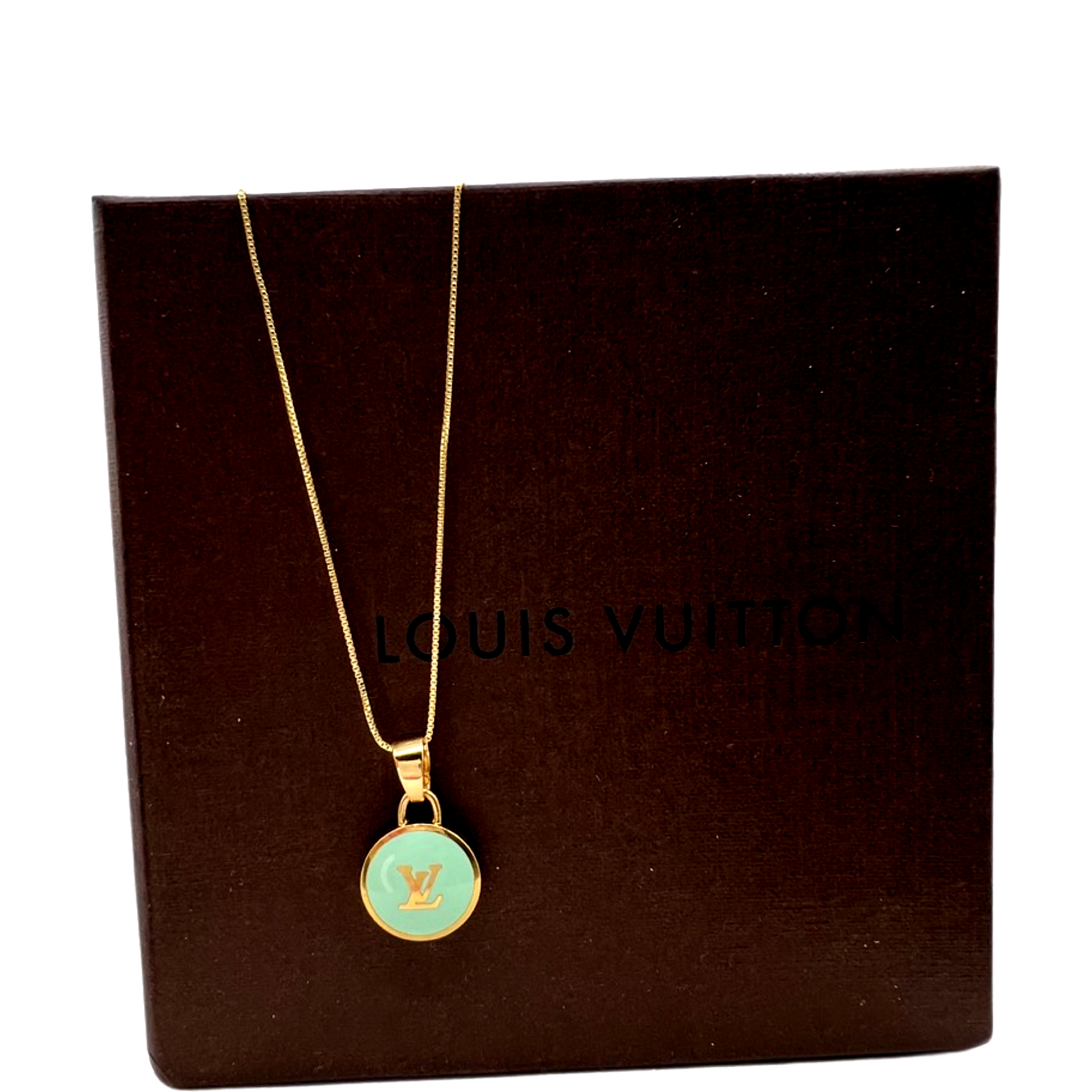 Repurposed Louis Vuitton Dark Blue & Gold LV Monogram Pastilles Charm  Necklace