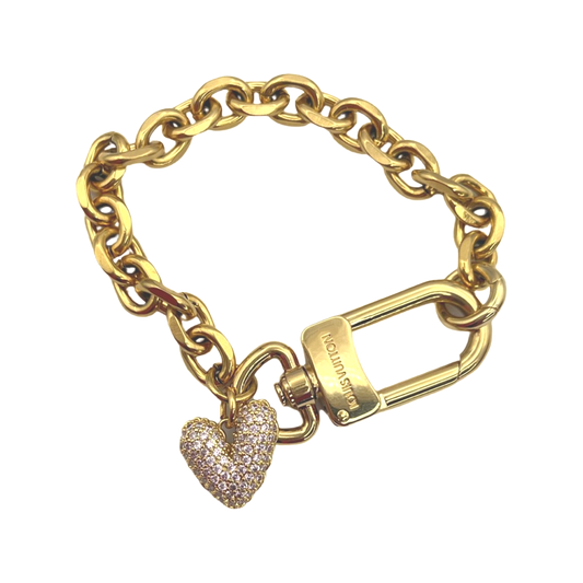 Repurposed LV Heart Gold Bracelet