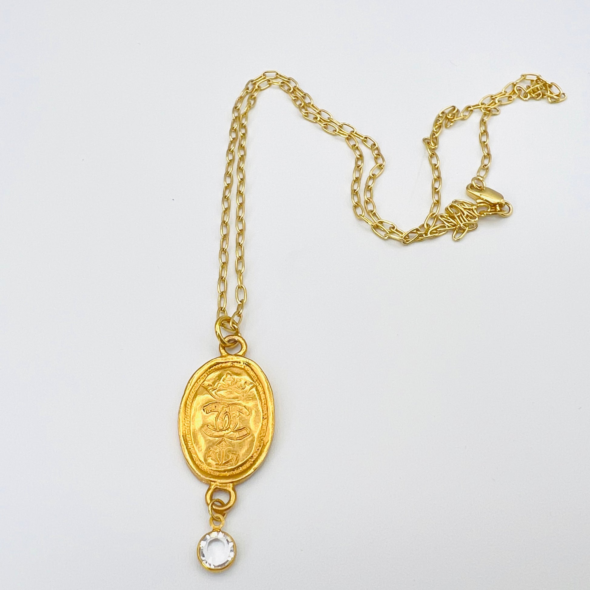 Repurposed Authentic Designer Zipper Pull Gold Plated Necklace