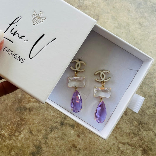 Repurposed CC Amethyst Earrings