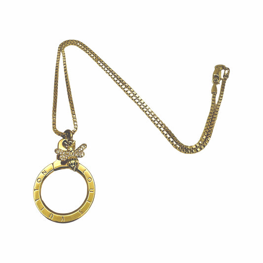 Repurposed LV Large  Gold  Ring & Bee Charm Necklace